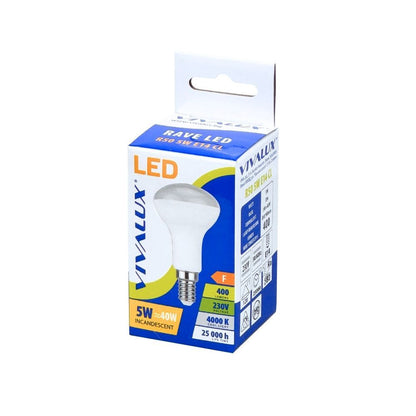 РЕФЛЕКТОРНА LED ЛАМПА RAVE LED ∙ R50 ∙ 5W ∙ 400LM ∙ E14 ∙ 4000K / 003828
