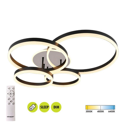 LED плафон AVALON LED ∙ 80W ∙ черен ∙ CCT ∙ 3000-4000-6400K / 005324