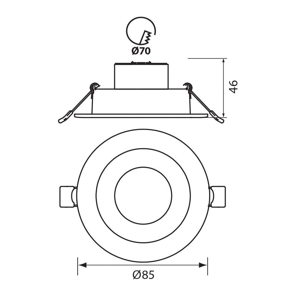 КРЪГЛА LED ЛУНА ЗА ВГРАЖДАНЕ RAYA LED ∙ 5W ∙ БЯЛА ∙ CCT-SWITCH ∙ 3000K-4000K-6400K / 004802