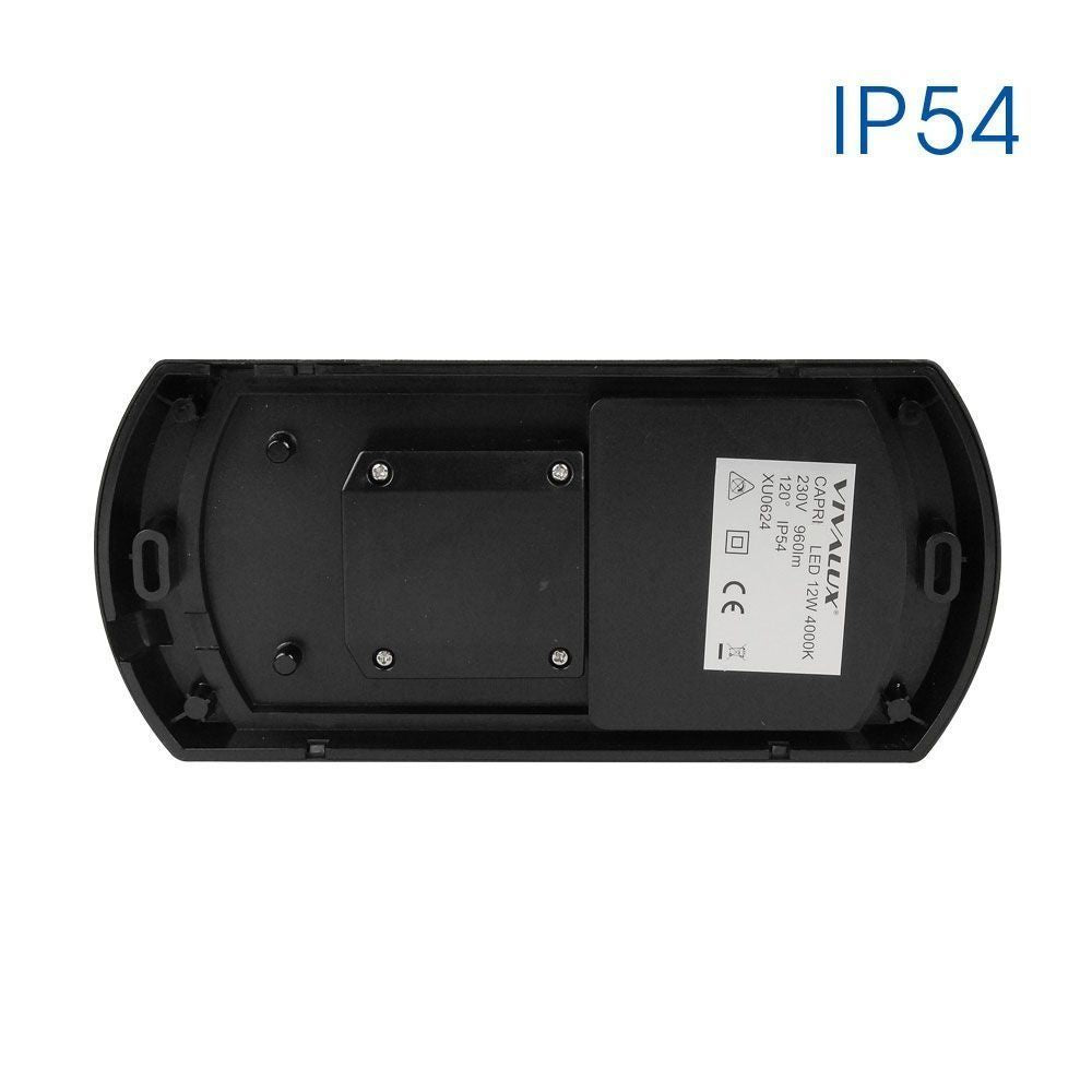 ВЛАГОЗАЩИТЕНО ОСВЕТИТЕЛНО ТЯЛО CAPRI/X LED ∙ 12W ∙ ЧЕРЕН ∙ 4000K ∙ IP54 / 004084