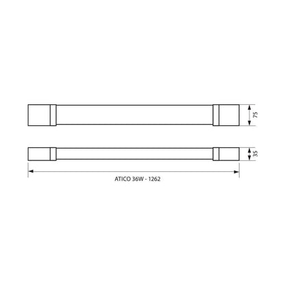 LED ОСВЕТИТЕЛНО ТЯЛО ATICO LED ∙ 36W ∙ 1200 MM ∙ 4000K ∙ IP65 / 004018