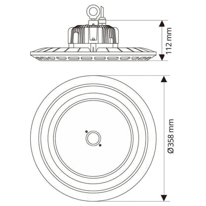 ИНДУСТРИАЛНО ОСВЕТИТЕЛНО ТЯЛО SCI-FI LED ∙ 150W ∙ 60D ∙ 5000K ∙ IP65 / 004154