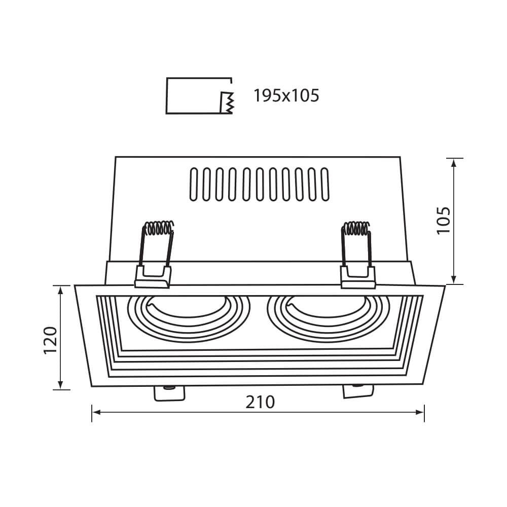 ПОДВИЖНА ЛУНА ЗА ВГРАЖДАНЕ NEXT ∙ 2 X GU10 ∙ БЯЛА / 004271
