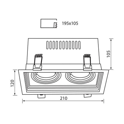 ПОДВИЖНА ЛУНА ЗА ВГРАЖДАНЕ NEXT ∙ 2 X GU10 ∙ БЯЛА / 004271