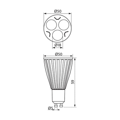 LED ЛАМПА EXTRALUX ∙ JDR ∙ 6W ∙ 320LM ∙ GU10 ∙ 6400K / 002996