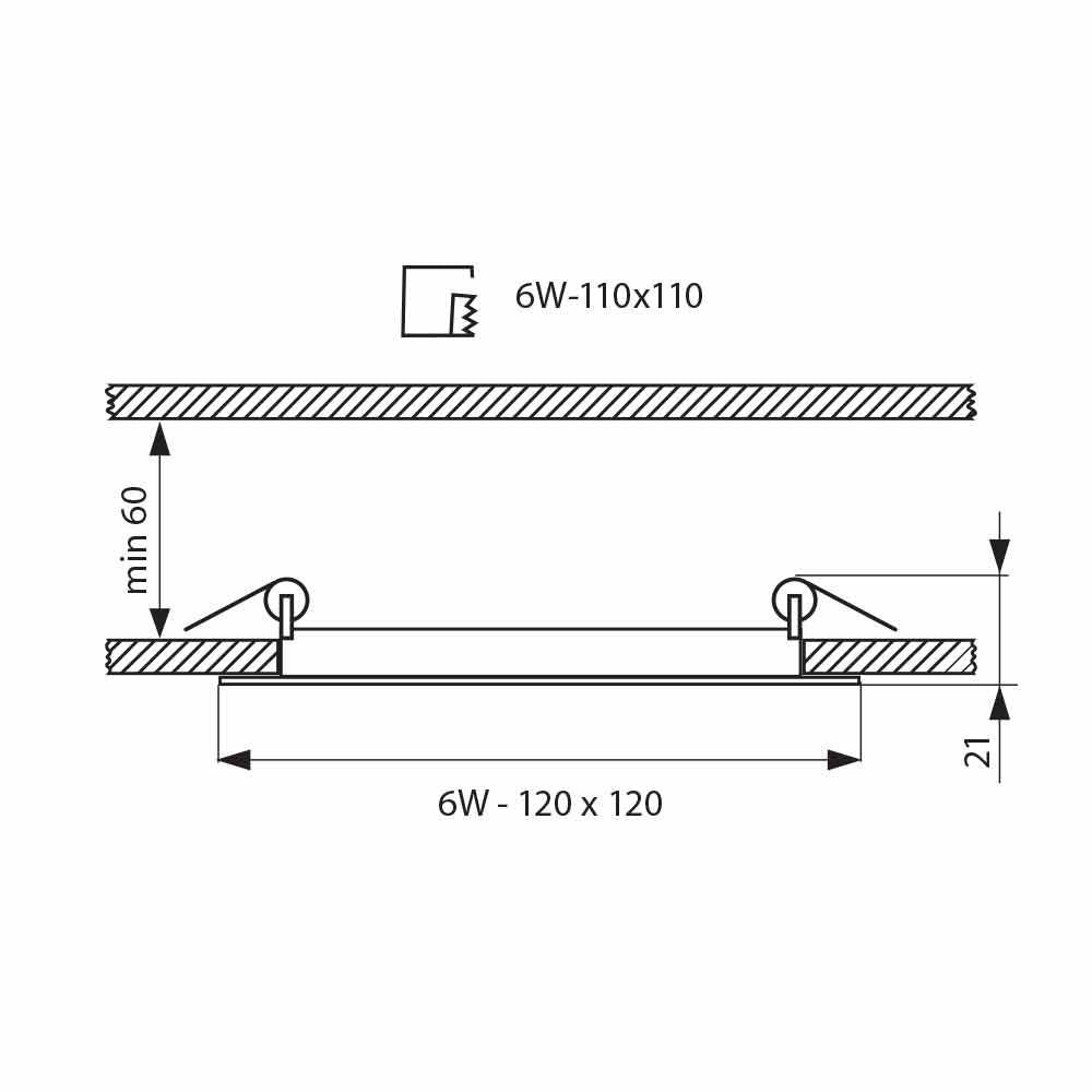 LED ПАНЕЛ GRID LED ∙ 6W ∙ 400LM ∙ ЧЕРЕН ∙ 4000K / 004737