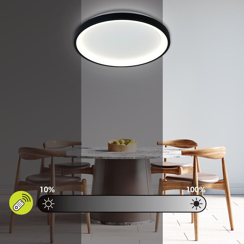 Мултифункционална LED плафониера с дистанционно ALEXA-C LED ∙ 80W ∙ черен ∙ CCT ∙ 3000-6000K / 005254