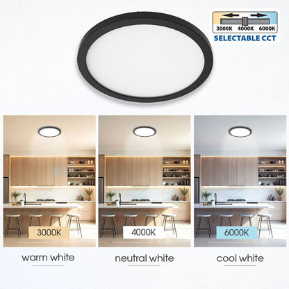 LED ПЛАФОНИЕРА NEBULA LED ∙ 12W-18W-24W ∙ ЧЕРЕН ∙ CCT-SWITCH ∙ 3000K-4000K-6000K / 004813