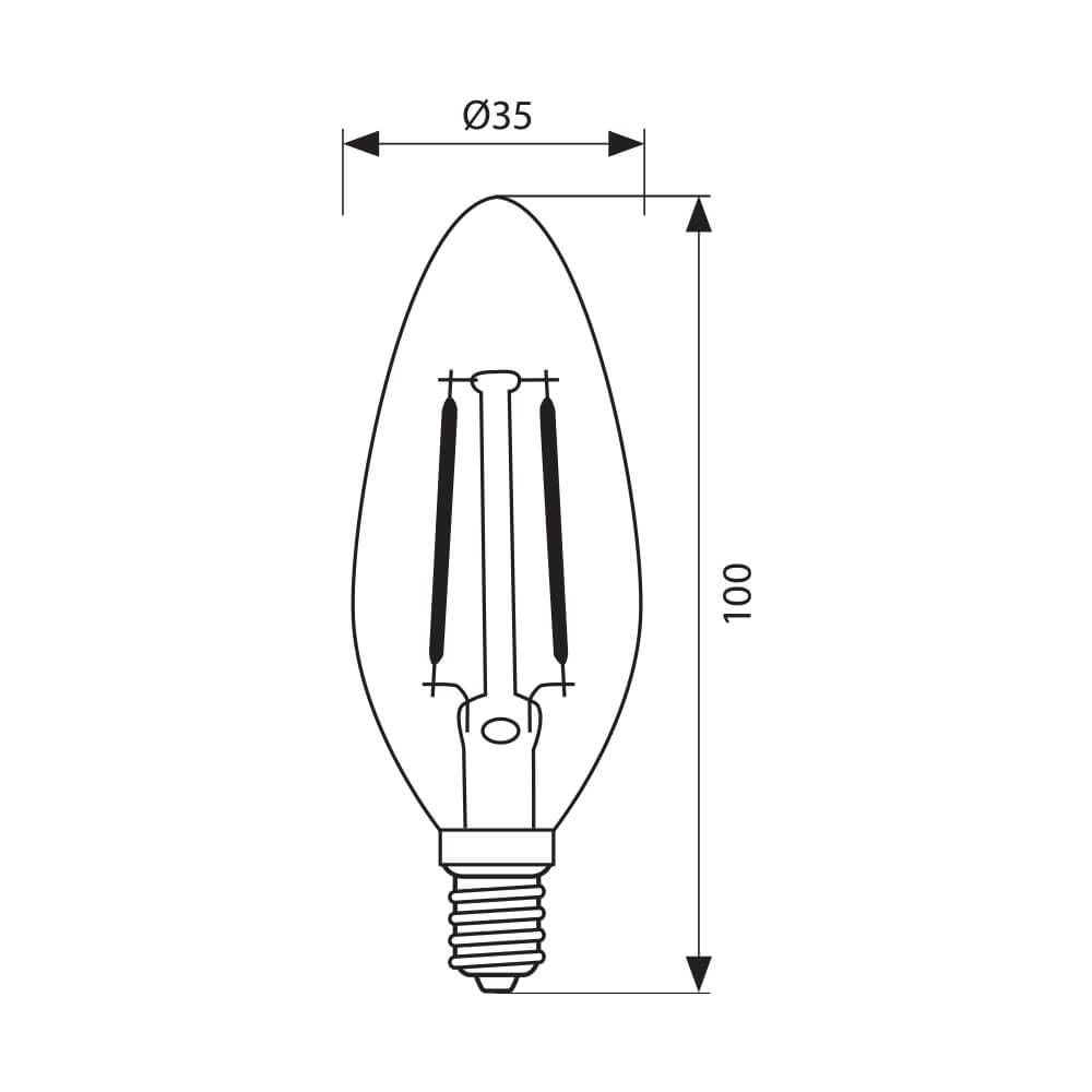LED филамент лампа FLICK LED ∙ BF35 ∙ 4W ∙ 470lm ∙ E14 ∙ 4000K / 004448