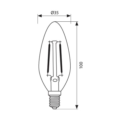 LED филамент лампа FLICK LED ∙ BF35 ∙ 4W ∙ 470lm ∙ E14 ∙ 4000K / 004448