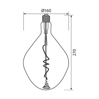 LED филамент лампа FLICK ART LED ∙ WDA160 ∙ 5W ∙ 130lm ∙ E27 ∙ 2200K / 004184
