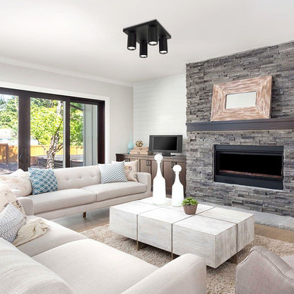 КВАДРАТЕН СПОТ ЗА ТАВАН SP714-4SQ BK LUX ∙ ЧЕРЕН ∙ 4XGU10 / 004566