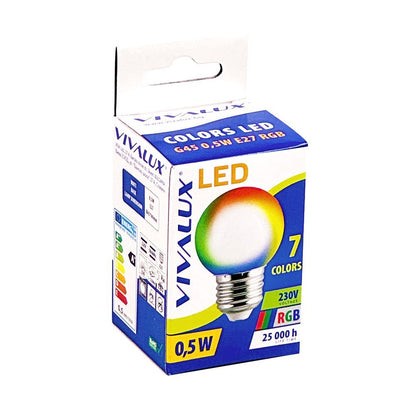 LED ЛАМПА COLORS LED ∙ G45 ∙ 0.5W ∙ E27 ∙ RGB / 003543