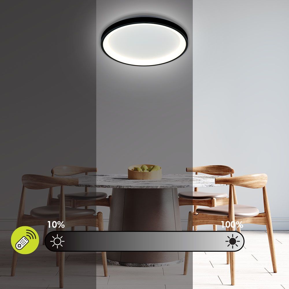 Мултифункционална LED плафониера с дистанционно ALEXA-C LED ∙ 60W ∙ черен ∙ CCT ∙ 3000-6000K / 005252