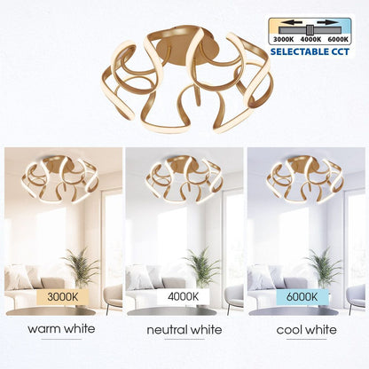 LED ПЛАФОН MEANDRA-C LED ∙ 54W ∙ ЗЛАТО ∙ CCT-SWITCH ∙ 3000-4000-6000K / 005169