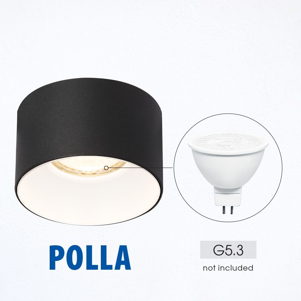 ЛУНА ЗА ВГРАЖДАНЕ POLLA ∙ SL513 ∙ G5.3 ∙ ЧЕРЕН/БЯЛ / 004701