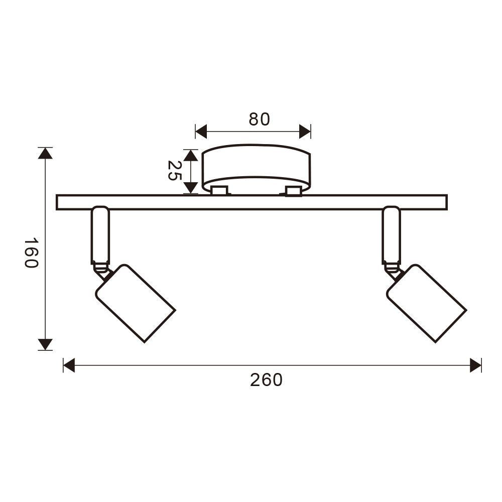 ЛИНЕЕН СПОТ BERGEN ∙ SP770 ∙ 2XE27 ∙ ЧЕРЕН / 005019