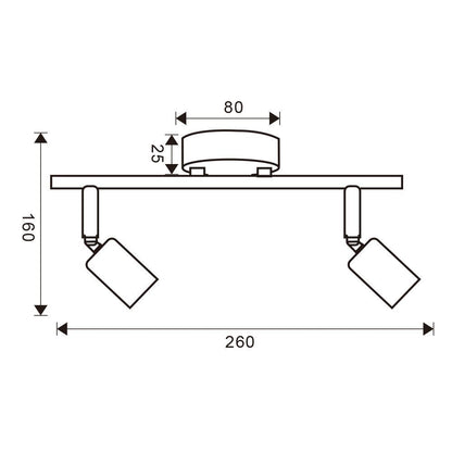 ЛИНЕЕН СПОТ BERGEN ∙ SP770 ∙ 2XE27 ∙ ЧЕРЕН / 005019