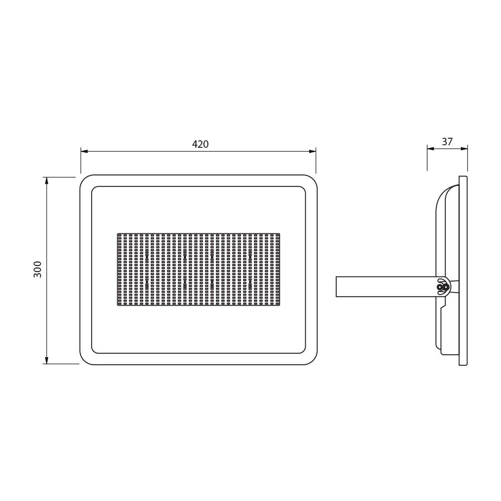 LED ПРОЖЕКТОР VIGOR LED SMD ∙ 300W ∙ ЧЕРЕН ∙ 6400K ∙ IP65 / 004647
