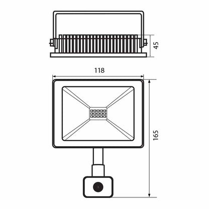 LED ПРОЖЕКТОР СЪС СЕНЗОР NYX LED ∙ 10W ∙ ЧЕРЕН ∙ 6400K ∙ IP44 / 003973