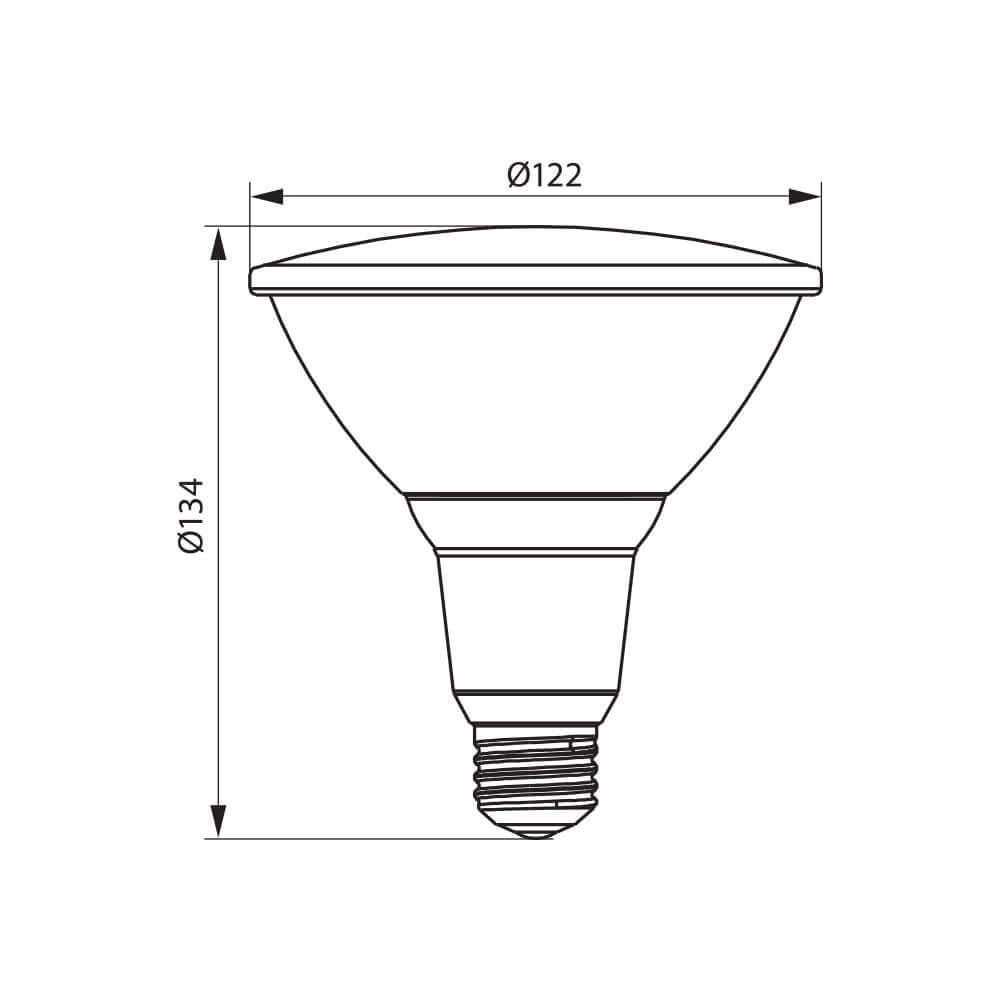 РЕФЛЕКТОРНА LED ЛАМПА SILVER LED ∙ PAR38 ∙ IP65 ∙ 15W ∙ E27 ∙ ЧЕРВЕНА / 003948