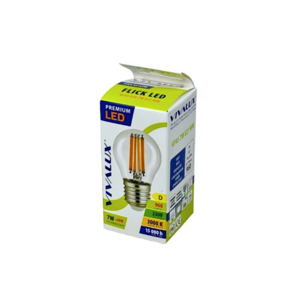 LED филамент лампа FLICK LED PREMIUM ∙ GF45 ∙ 7W ∙ 960lm ∙ E27 ∙ 3000K/ 004967