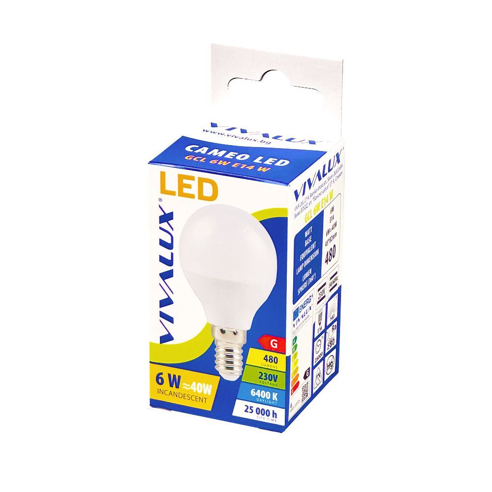 LED ЛАМПА CAMEO LED ∙ 6W ∙ 480LM ∙ E14 ∙ 6400K / 003766
