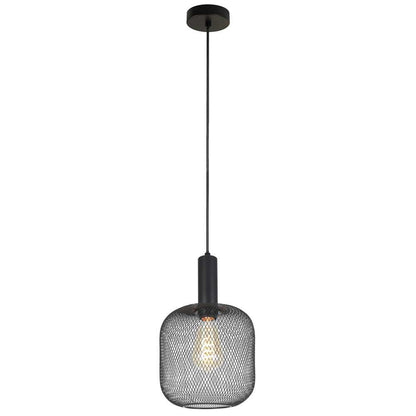 Полилей ELINOR ∙ SSP954-1H ∙ 1xE27 ∙ метал+PVC ∙ мрежа ∙ черен / 005274