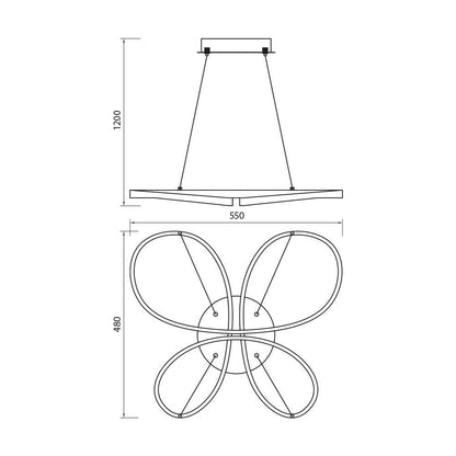 LED полилей BUTTERFLY-P LED ∙ 37W ∙ бял ∙ CCT-switch ∙ 3000-4000-6000K / 005328