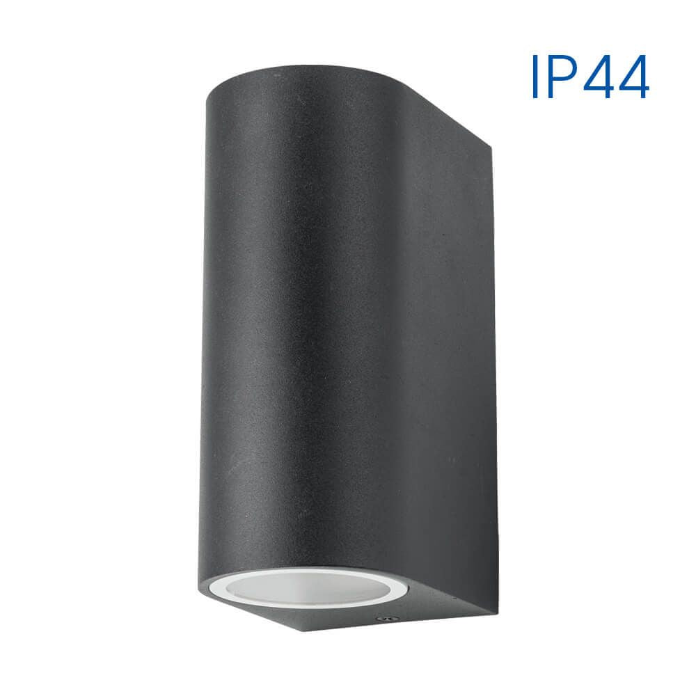 ФАСАДНО ОСВЕТИТЕЛНО ТЯЛО PORTO/R ∙ 2 X GU10 ∙ ЧЕРЕН ∙ IP44 / 004247