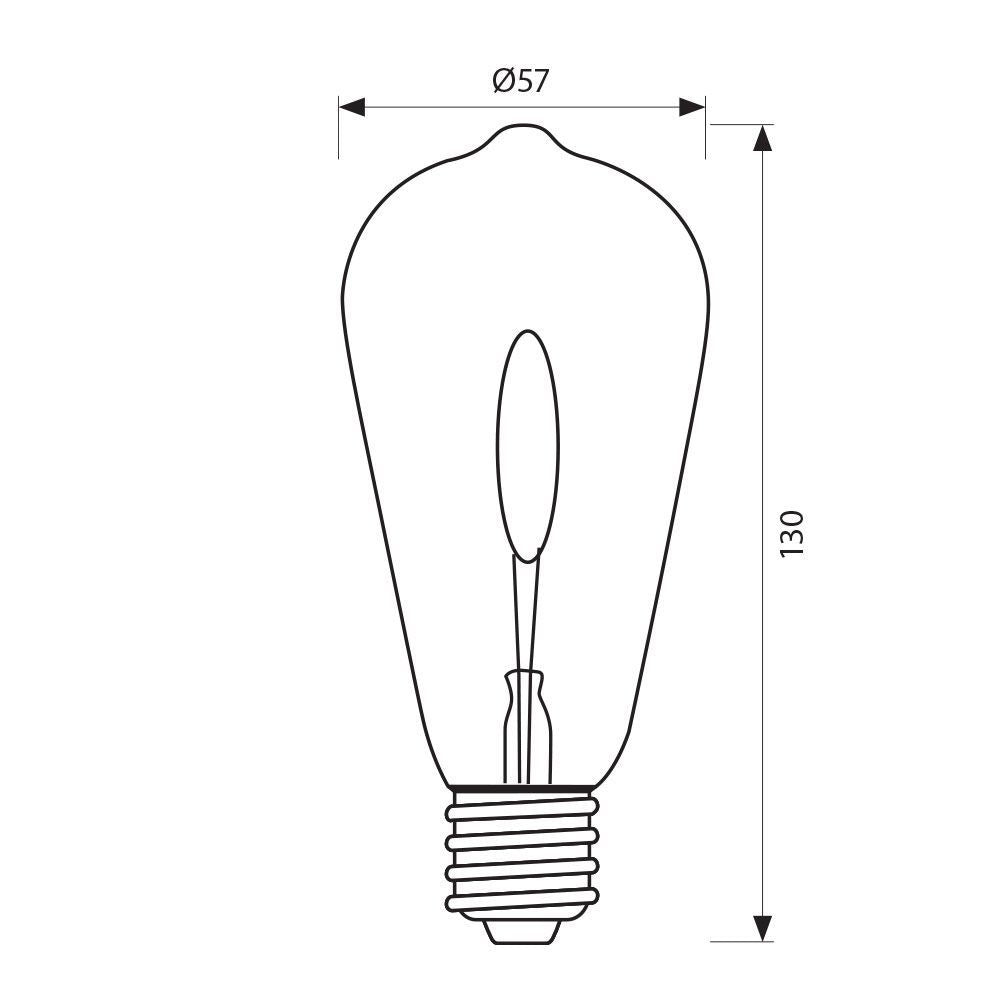 LED филамент лампа GLOW LED ∙ STG57 ∙ 0.6W ∙ 20lm ∙ E27 ∙ 1800K / 005083