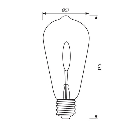 LED филамент лампа GLOW LED ∙ STG57 ∙ 0.6W ∙ 20lm ∙ E27 ∙ 1800K / 005083