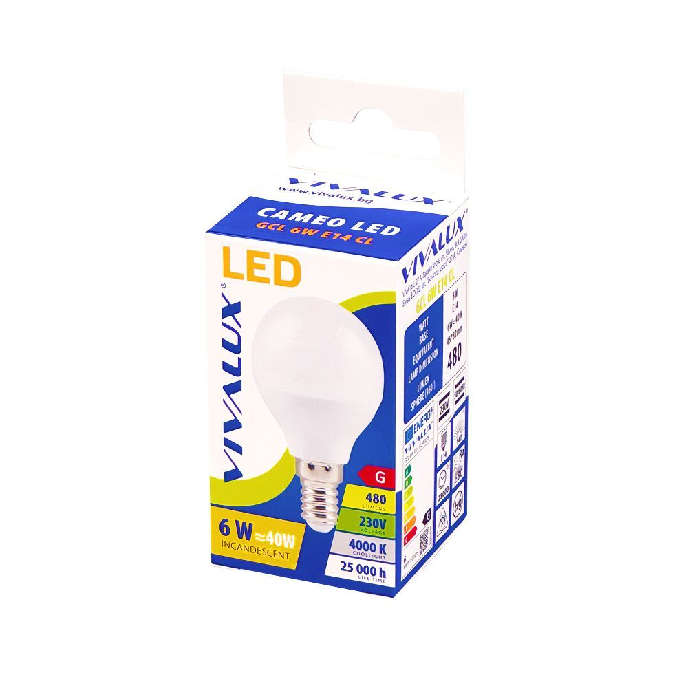 LED ЛАМПА CAMEO LED ∙ 6W ∙ 480LM ∙ E14 ∙ 4000K / 003409