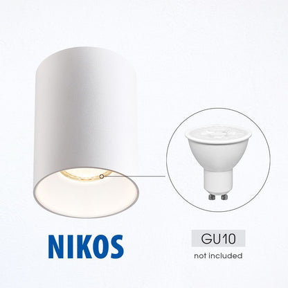 ЛУНА ЗА ВЪНШЕН МОНТАЖ NIKOS ∙ DL724 ∙ GU10 ∙ БЯЛ / 004708