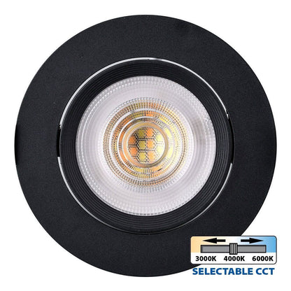 КРЪГЛА LED ЛУНА ЗА ВГРАЖДАНЕ RAYA LED ∙ 5W ∙ ЧЕРНА ∙ CCT-SWITCH ∙ 3000K-4000K-6400K / 005138