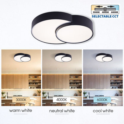 LED ПЛАФОН PEBBLE LED ∙ 35W ∙ ЧЕРЕН ∙ CCT ∙ 3000-4000-6000K / 005151