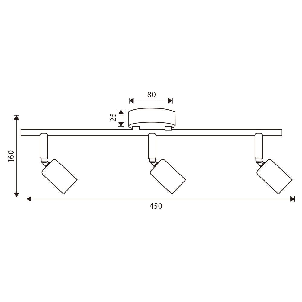 ЛИНЕЕН СПОТ BERGEN ∙ SP771 ∙ 3XE27 ∙ ЧЕРЕН / 005020