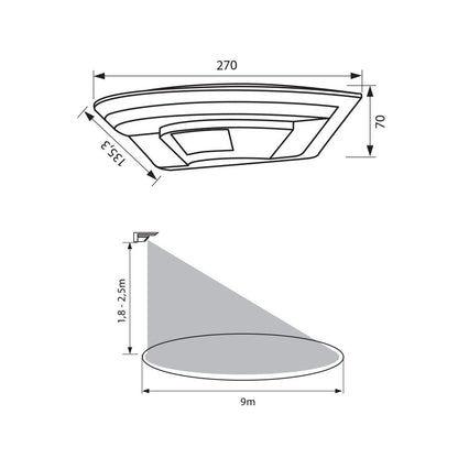 LED АПЛИК СЪС СЕНЗОР ЗА ДВИЖЕНИЕ LUNAR LED ∙ 10W ∙ SR12 ∙ IP54 / 004338