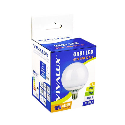 LED ЛАМПА ORBI LED ∙ G120 ∙ 18W ∙ 2000LM ∙ E27 ∙ 4000K / 003633