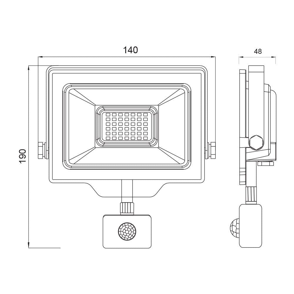LED ПРОЖЕКТОР СЪС СЕНЗОР SHIFT LED ∙ 30W ∙ ЧЕРЕН ∙ 6400K / 004537
