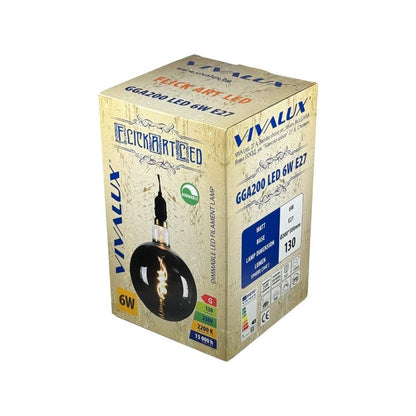 LED филамент лампа FLICK ART LED ∙ GGA200 ∙ 6W ∙ 130lm ∙ E27 ∙ 2200K / 004236