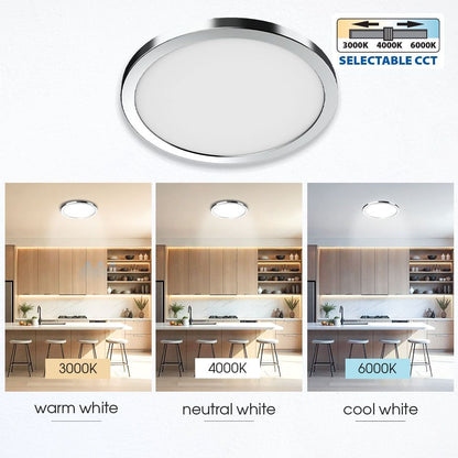 LED ПЛАФОНИЕРА NEBULA LED ∙ 12W-18W-24W ∙ ХРОМ ∙ CCT-SWITCH ∙ 3000K-4000K-6000K / 004814