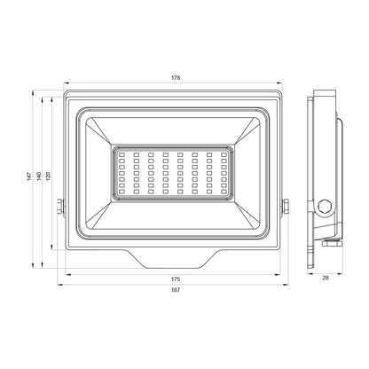 LED ПРОЖЕКТОР RICH LED ∙ 50W ∙ ЧЕРЕН ∙ 6400K / 004534