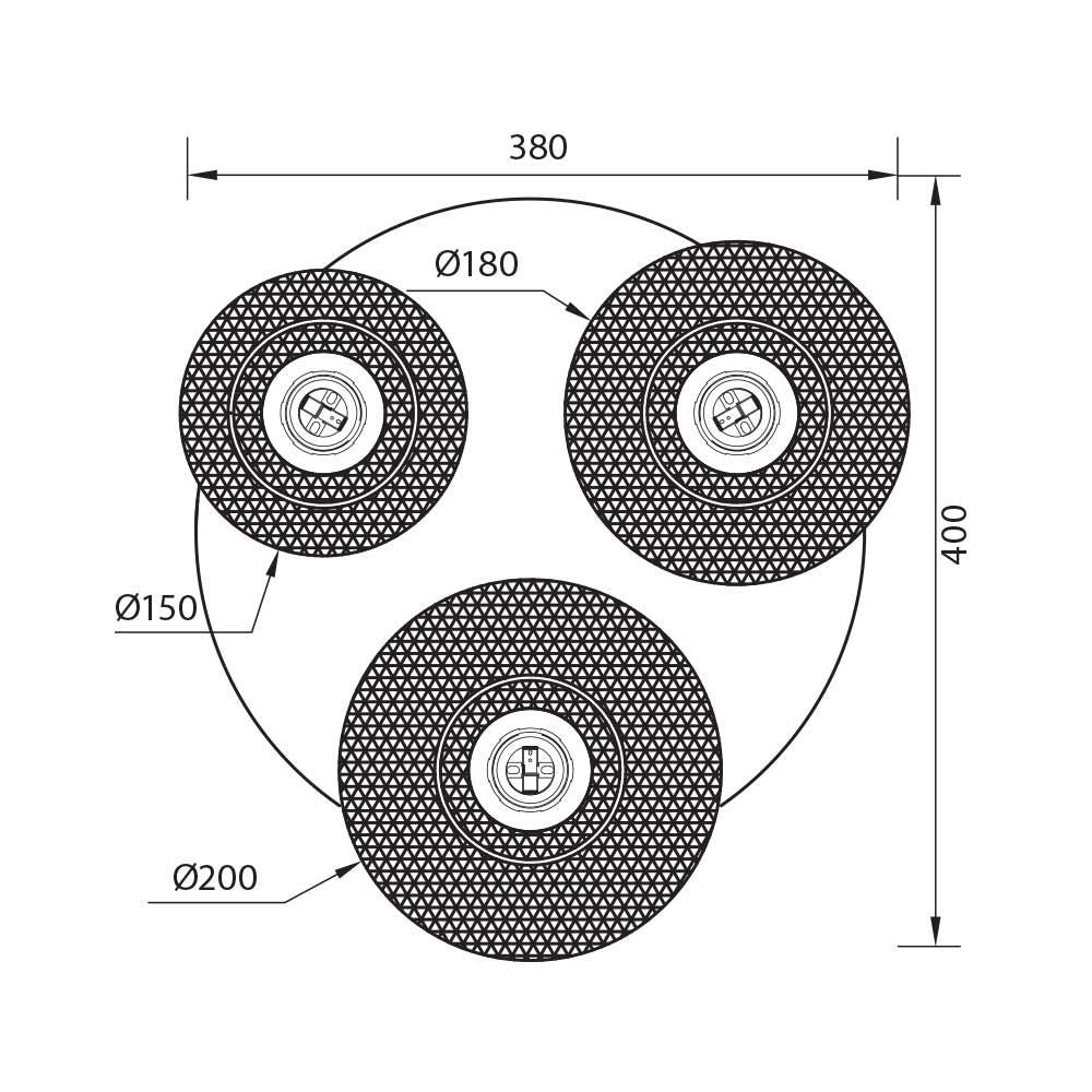 Плафон ELINOR ∙ CL953-3R ∙ 3xE27 ∙ метал+PVC ∙ мрежа ∙ бежов / 005373