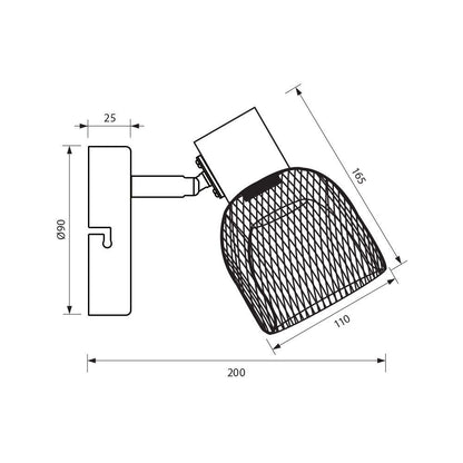 СПОТ BRIA ∙ SP791 ∙ 1XE27 ∙ МРЕЖА ∙ ЧЕРЕН / 005085