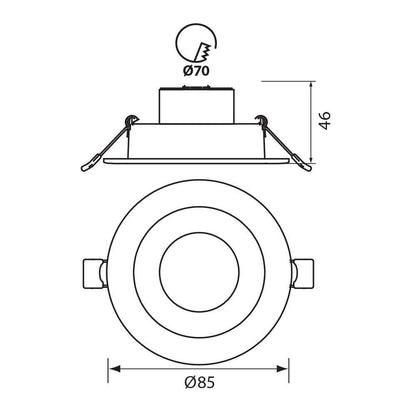 КРЪГЛА LED ЛУНА ЗА ВГРАЖДАНЕ RAYA LED ∙ 5W ∙ ЧЕРНА ∙ CCT-SWITCH ∙ 3000K-4000K-6400K / 005138