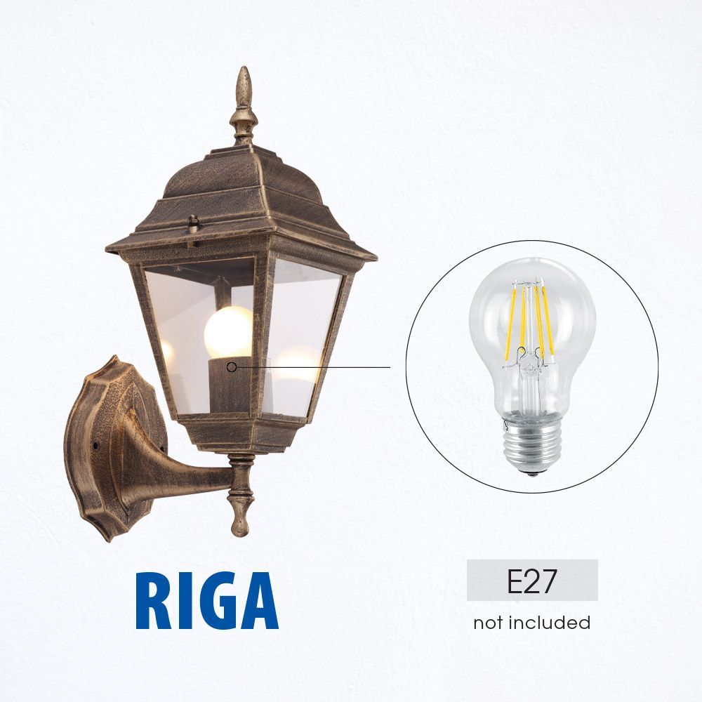 ФЕНЕР RIGA ∙ WU006 ∙ АНТИЧЕН МЕСИНГ ∙ IP44 / 004224