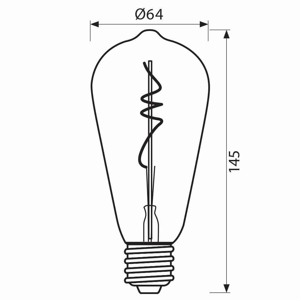 LED филамент лампа FLICK SMOKE LED ∙ STS64 ∙ 4W ∙ 100lm ∙ E27 ∙ 1800K ∙ димируема / 004775