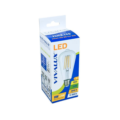 LED филамент лампа FLICK LED ∙ STF64 ∙ 8W ∙ 1055lm ∙ E27 ∙ 3000K / 005237