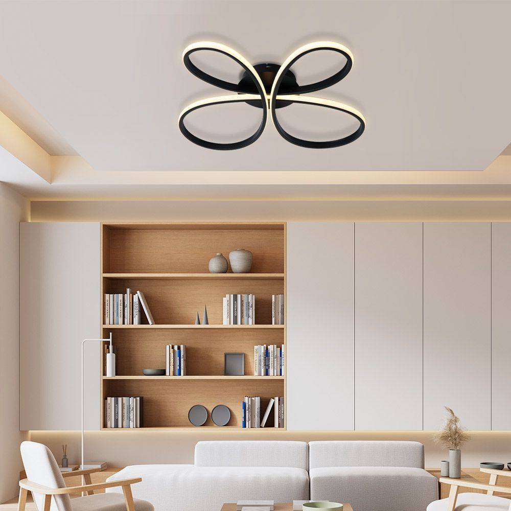 LED плафон BUTTERFLY-C LED ∙ 37W ∙ черен ∙ CCT-switch ∙ 3000-4000-6000K / 005329